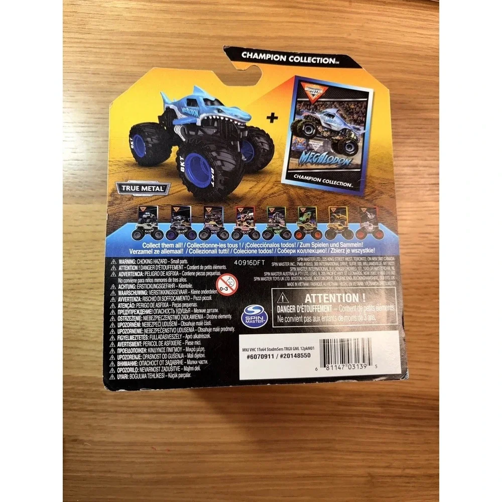 Monster Jam Trucks Champion Collection: Zombie, Megalodon & Marvel 1:64 Diecast